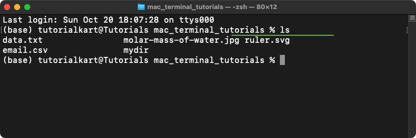 List Files and Directories in Mac Terminal